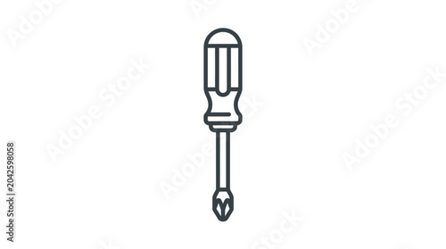 Foto Phillips head screwdriver hand tool line icon.