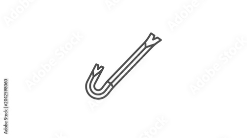 Photos Steel crowbar pry bar line art illustration.
