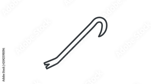 Fotografie Metal crowbar pry bar hand tool line art illustration.