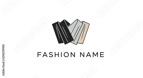 Stylized illustration of books with placeholder text for fashion branding.
