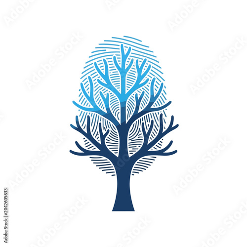 Tree fingerprint logo, identity, nature, growth, human