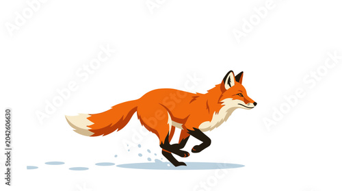 Running Fox Animal Illustration