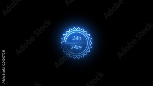​bright purple neon signboard 24/7 service loop video.