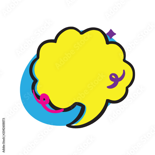 Bubble Speech Balloon with Bright Colors for Messages and Fun Designs