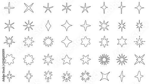 Konstfotografi PNG Unique starburst vector elements, transparent background