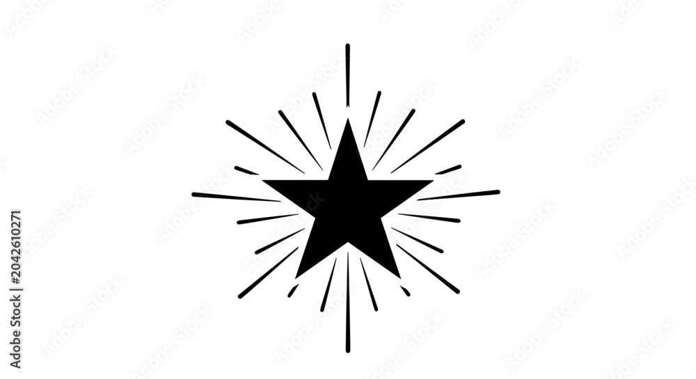 Fototapeta premium Black starburst graphic design element symbol.