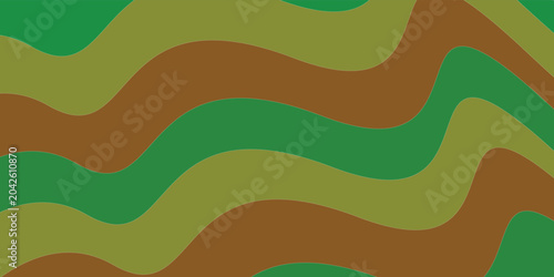 Konstfotografi Seamless Wavy Camouflage Pattern in Green and Brown — Abstract Organic Military