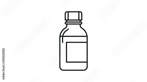 Pharmacy liquid medicine bottle and cough syrup icon