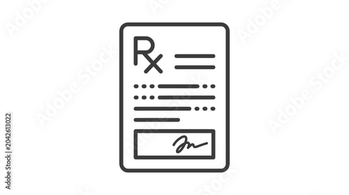 Signed doctor medical prescription Rx paper icon