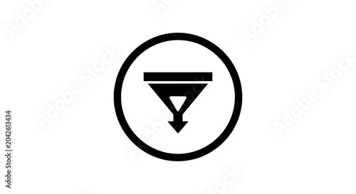 Triangle arrow symbol in circle.