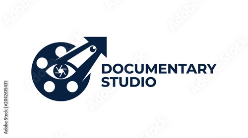 Photos Documentary Studio Logo with Film Reel and Eye