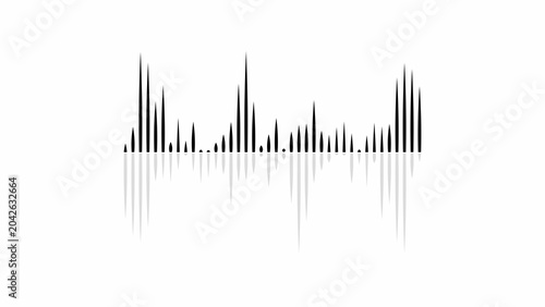 Photos Black sound wave equalizer with reflection on white background audio music