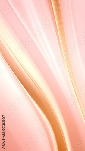 Abstract pastel pink and gold flowing organic design with soft gradient light effects creating a serene and elegant background