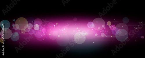 Tableau sur toile A magenta glow and scattered bokeh circles brighten a dark backdrop, creating a vibrant nightlife mood for music flyers, brand launches, and web headers