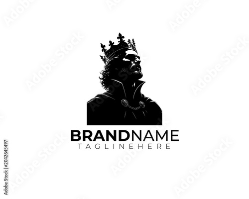 Black and White Valiant King Portrait Logo
