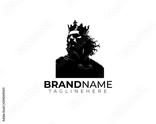 Black and White Epic King Portrait Logo