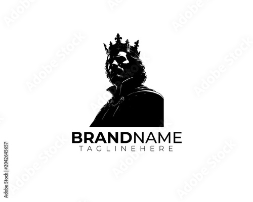 Black and White Moody King Portrait Logo