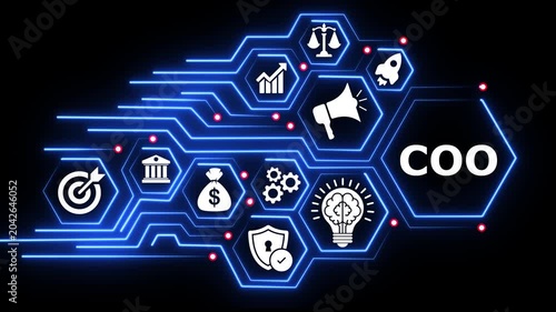 Neon chief operating officer coo digital business animation.