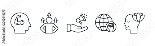 Photos Personal Power and Executive Presence Framework icon line illustration
