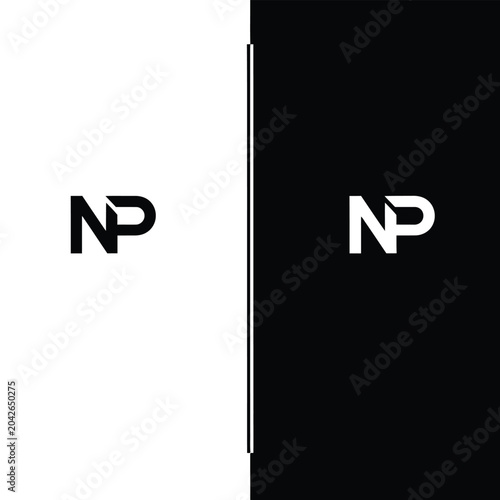 Bild auf Leinwand Np monogram with black and white split background