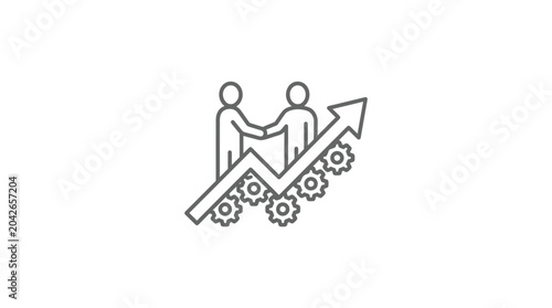 Fotografija Business growth and teamwork handshake on upward arrow.