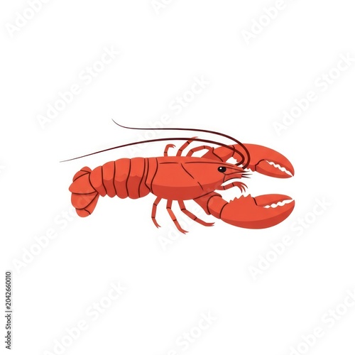 Side profile illustration of a red lobster