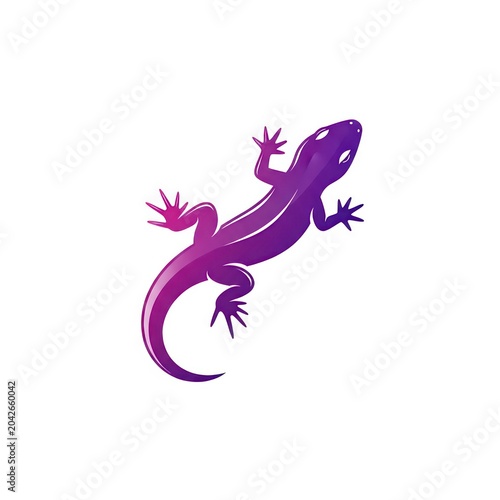Vibrant purple gecko with glossy gradient effect