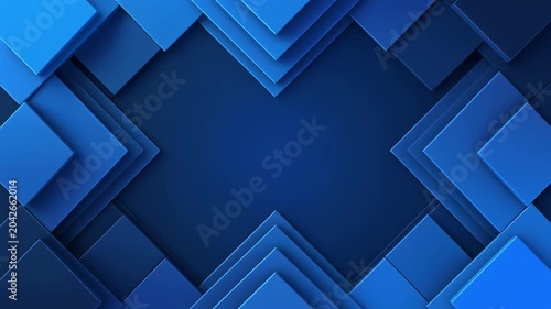 Abstract Blue Geometric Square Frame Animation
