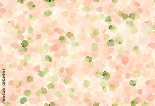 Abstract Pattern Wet Brush Watercolor Blotches Green Peach Pink Cream Light Peachy Pink Diffused Texture