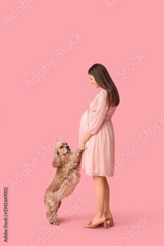 Beautiful young pregnant wo...