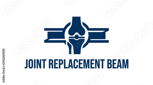 Vector logo for joint replacement beam with knee icon and text