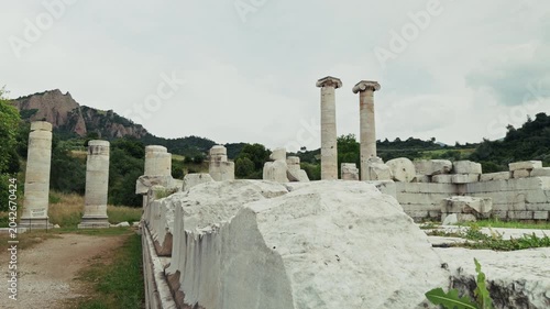 Ancient Ionic Columns Of The Temple Of Artemis In Sardis Salihli
