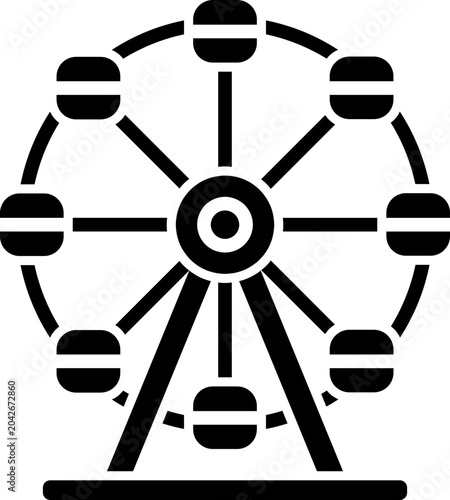 Ferris Wheel Glyph Icon