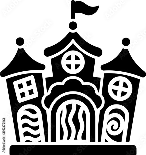 Funhouse Castle Glyph Icon