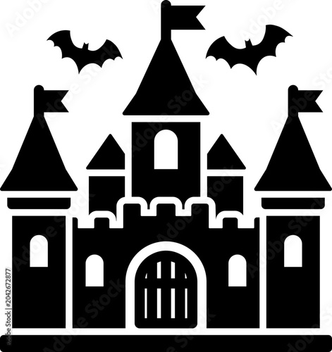 Haunted Castle Glyph Icon