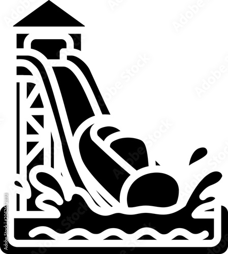 Log Flume Glyph Icon