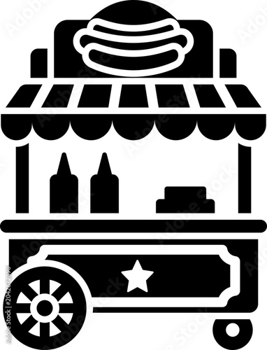 Hotdog Cart Glyph Icon