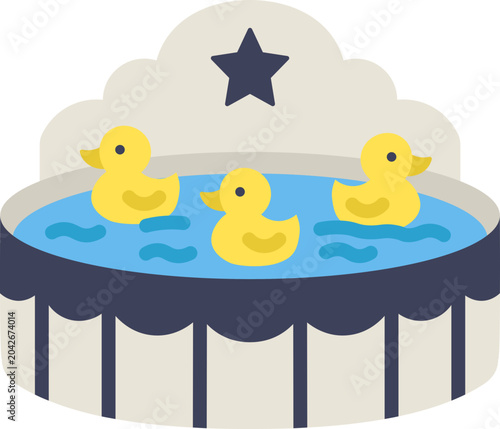 Tableau sur toile Duck Pond Game Flat Icon