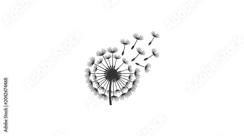 Tableau sur toile Dandelion Flower Blowing Away Seeds.