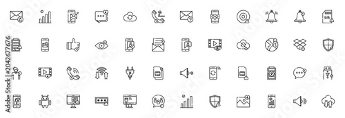 Schilderij op canvas Notification icon pack