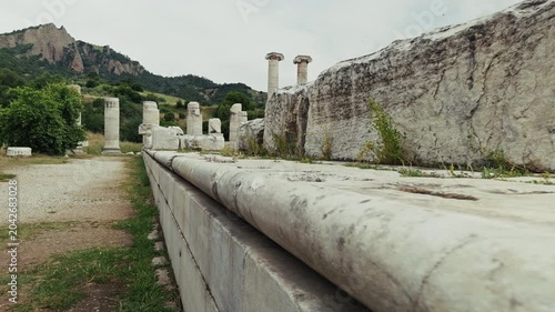Ancient Ionic Columns Of The Temple Of Artemis In Sardis Salihli