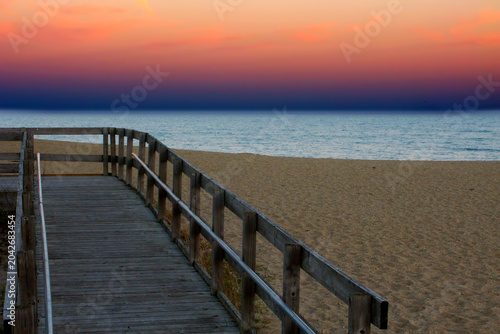Sunset over Lake Michigan at Illinois Beach State Park