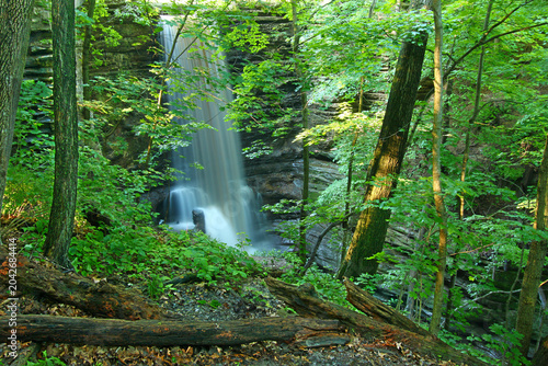 Lake Falls pours into a deep canyon at Matthiessen State Park in central Illinois