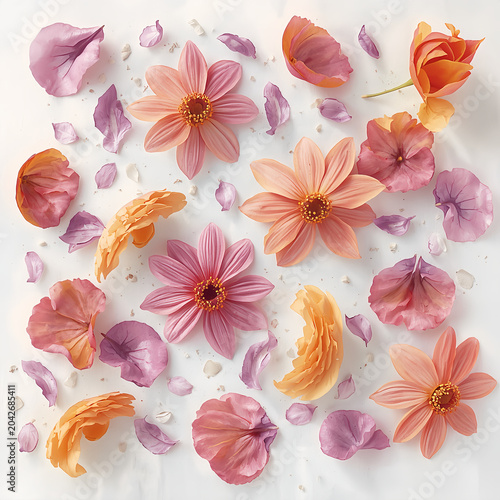 Delicate Wildflower Bouquet with Soft Botanical Illustration