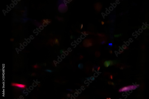 Abstract Colorful Bokeh Lights Overlay Effect on Dark Background