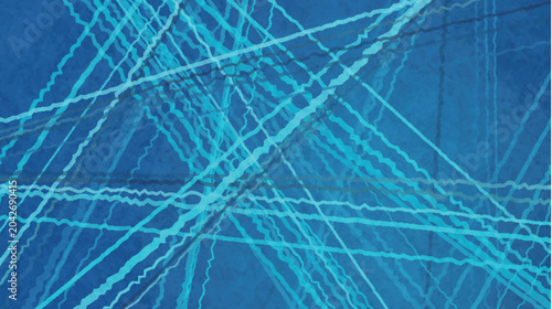 Abstract Blue Background with Wavy Intersecting Lines