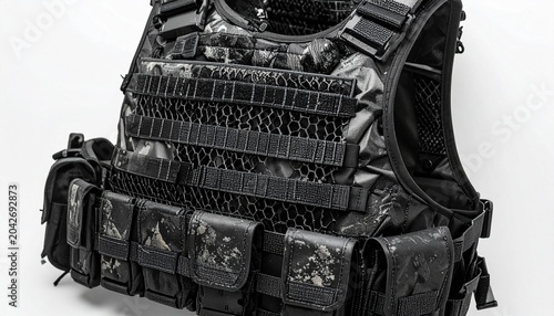 Graphene Combat Vest- -A military-grade tactical vest constructed from 