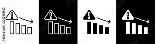Tableau sur toile recession white icon set design