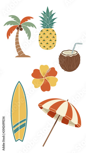 Summer vacation graphic elements
