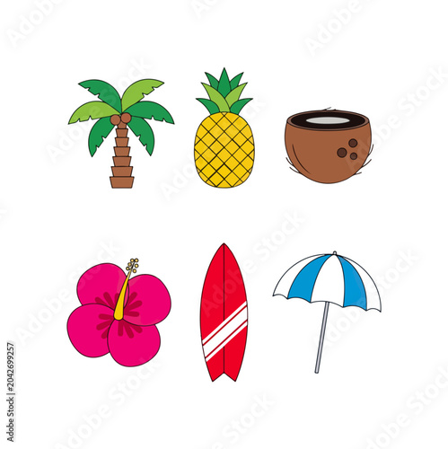 Summer vacation icons